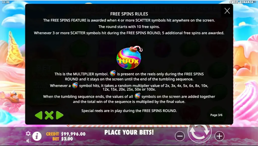 Slot Sweet Bonanza freespins